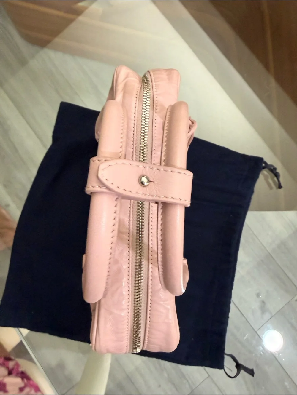 Prada Pink Re-Edition 2001 Top-Handle Bauletto Bag